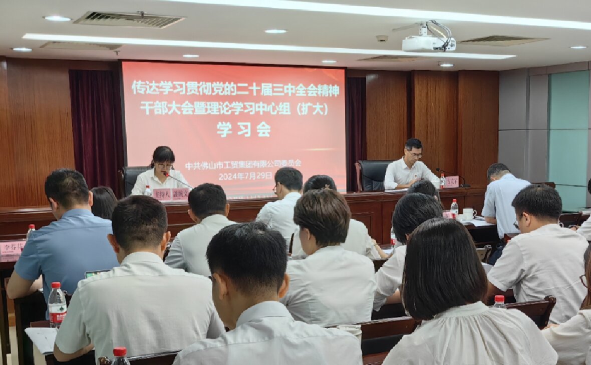 佛山工貿集團黨委召開會議  認真?zhèn)鬟_學習習近平總書記在黨的二十屆三中全會上的重要講話精神和全會精神